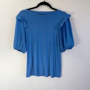 Simply‎ Vera Vera Wang Blue Ruffle Sleeve Blouse